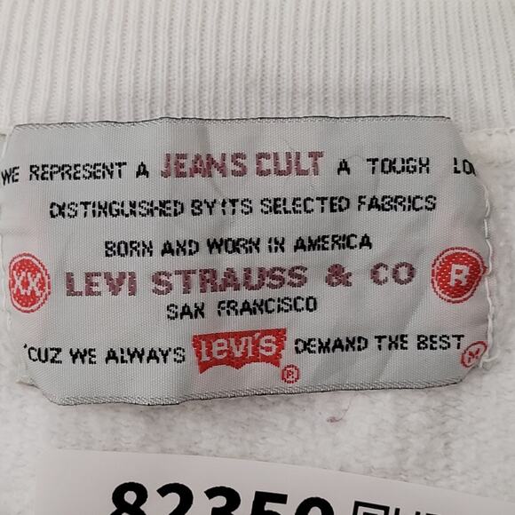 Vintage 90s LEVIS Sweatshirt Womens 2XL 23x23 Crop Boxy - Picture 10 of 15